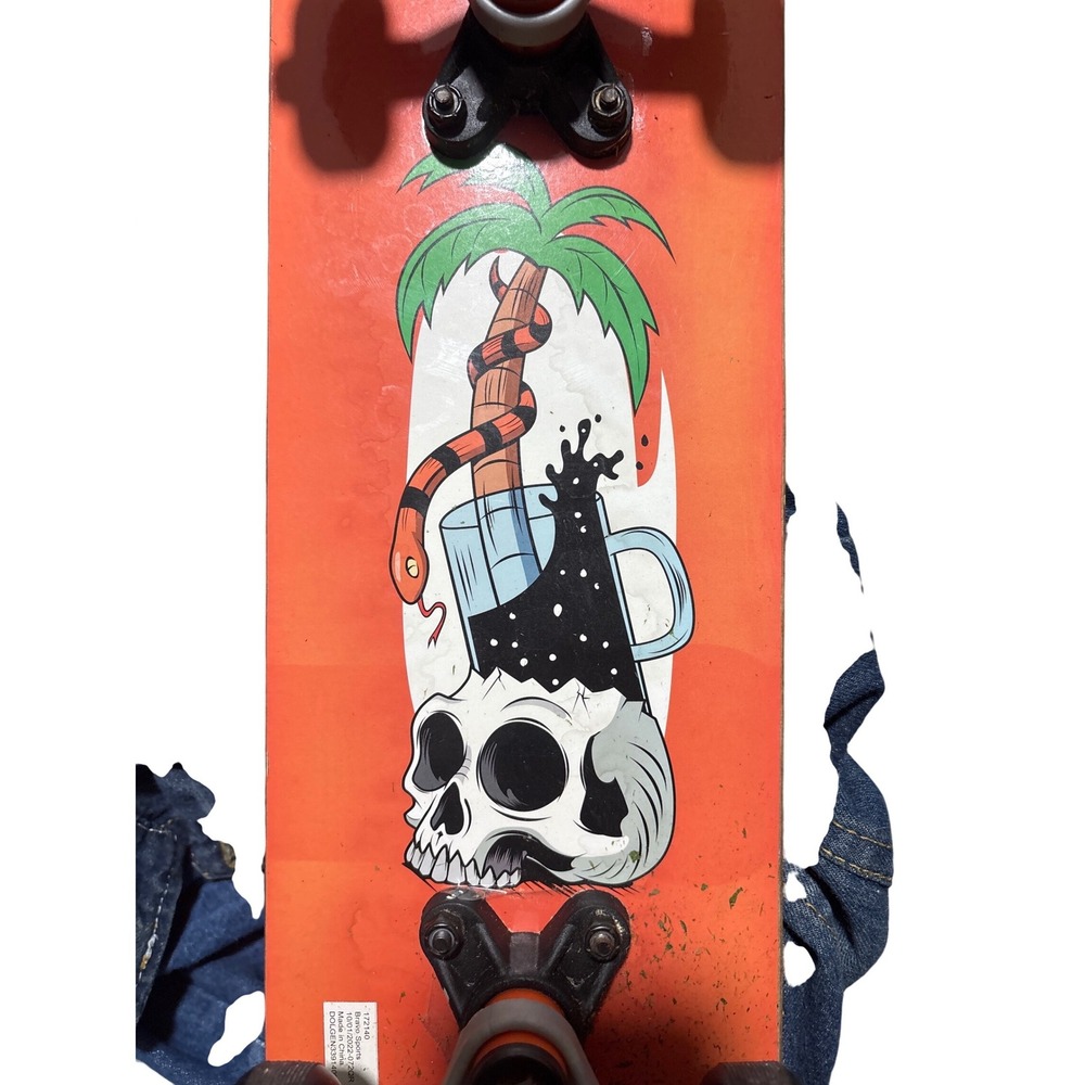 Satellite Skateboards Lockerboard Mini Skateboard 22" Palm Skull Snake Graphic